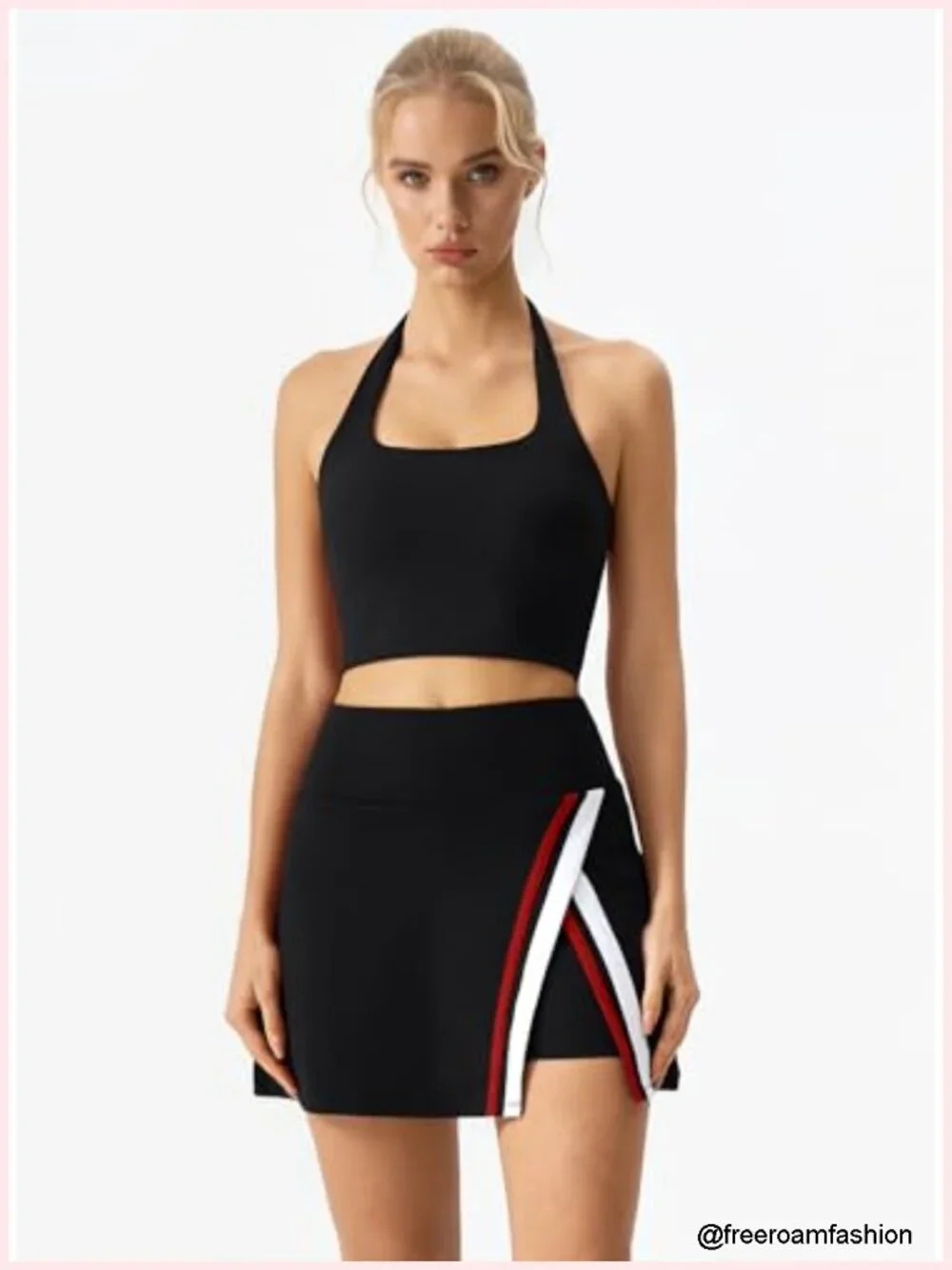 High Waisted Tennis Skort with Shorts and Pockets | Quick Dry | Side Slit